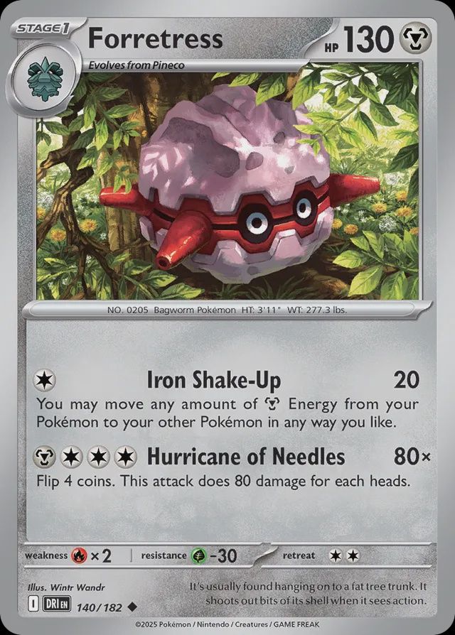 Forretress  140/182 - Reverse Holofoil - Scarlet &amp; Violet : Destined Rivals, Qualité: Near Mint
