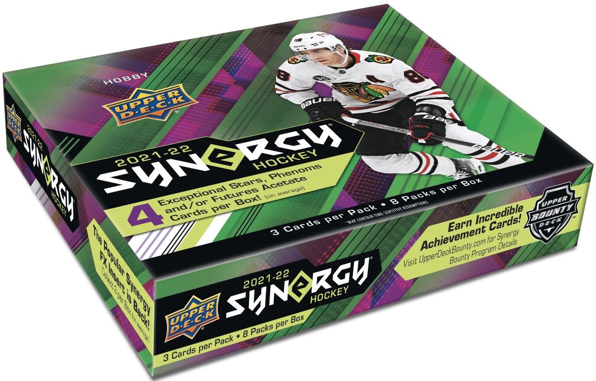 UD 2021-22 Synergy hockey Hobby, Format D'emballage: Boite (8 Paquets)