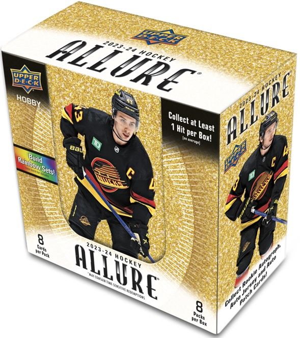 UD 2023-24 Allure hockey Hobby, Format D'emballage: Boite (8 Paquets)
