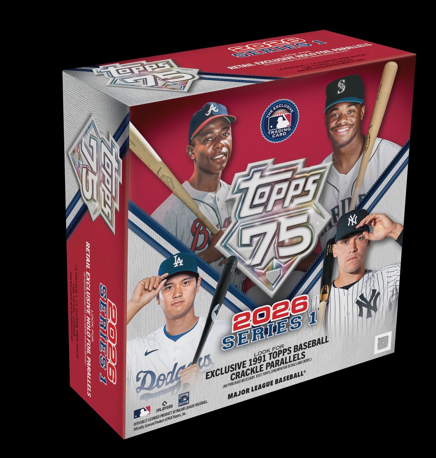 Topps baseball 2026 Series 1 Mega box, Format D'emballage: Boite (14 Paquets)