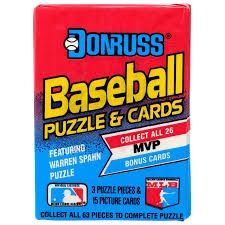 Wax pack - Donruss Baseball Puzzle &amp; cards