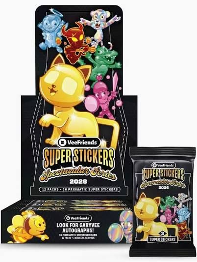 2026 Vee friends Super stickers spectacular series, Format D'emballage: Boite (12 Paquets)