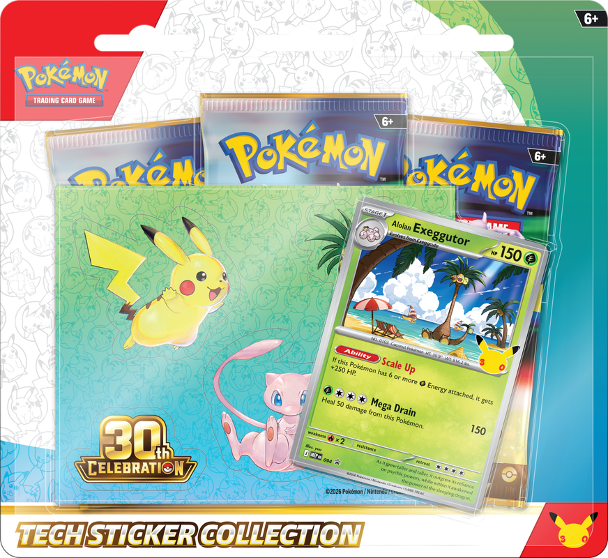 Pokemon 30th Celebration Tech Sticker Collection (Pre Order), Format D'emballage: Alolan Exeggutor