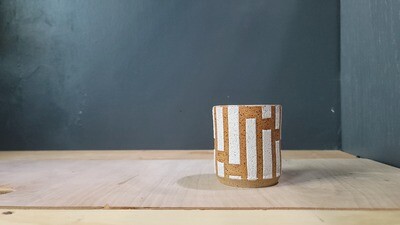 White Intersections Stoneware Cup