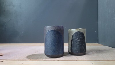 Blue & Black Arch Ironstone Cups