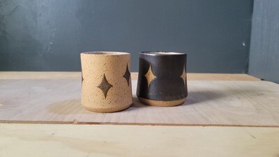 Metallic Starburst Stoneware Cup Set