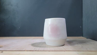 White Blush Angled Porcelain Cup