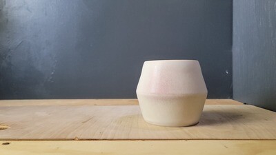 White & Pink Blush Porcelain Pot