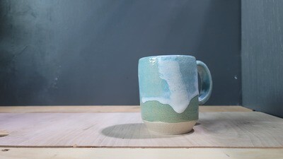 Blue Ocean Wave Stoneware Mug