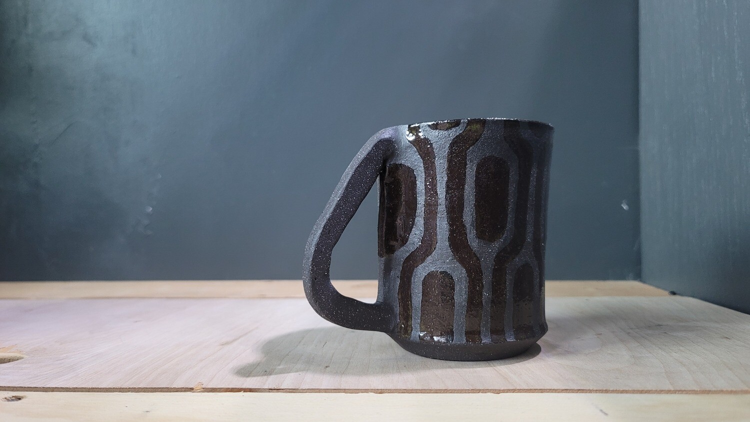 Gloss Retro Geometry Ironstone Mug