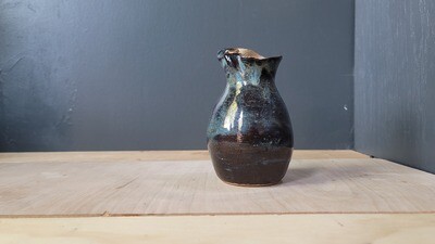 Blue & Black Flower Stoneware Vase
