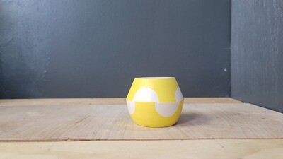 Yellow Halfmoon Porcelain Tiny Planter