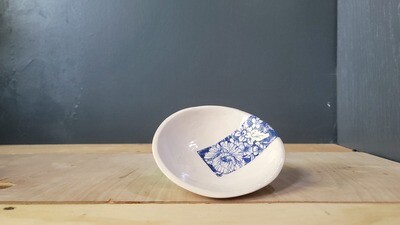 Blue & White Floral Porcelain Dish