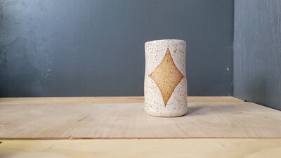 White Starburst Stoneware Cup