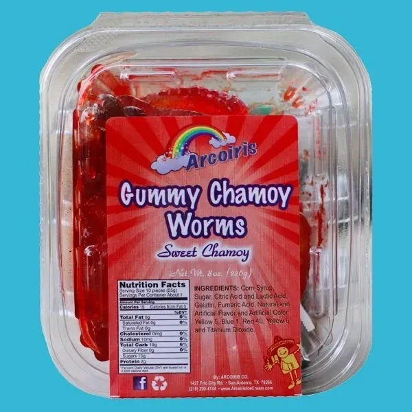 Gummy Chamoy Worms 8oz Tray