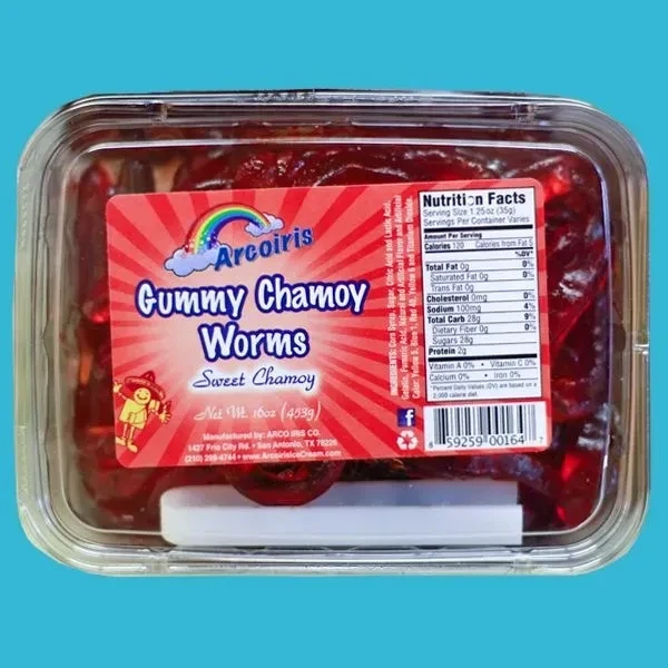 Gummy Chamoy Worms 16 oz Tray, Size: Single tray