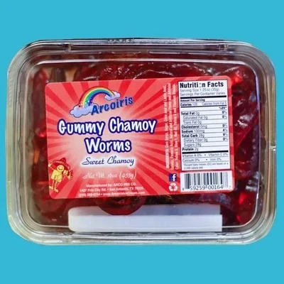 Gummy Chamoy Worms 16 oz Tray