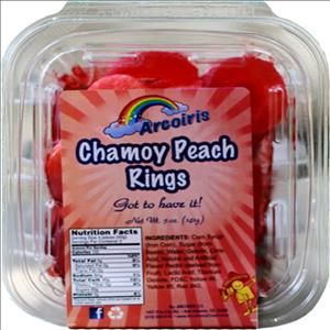 Chamoy Peach Rings 5oz Tray (Single)