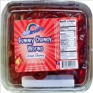 Gummy Chamoy Worms 16 oz Tray (Single)