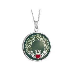 SOLVAR Rhodium Claddagh Pendant-46702G