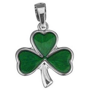 SOLVAR Silver -Green Shamrock Pendant-4619