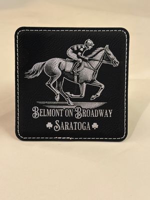 Belmont on Broadway Leatherette Coaster
