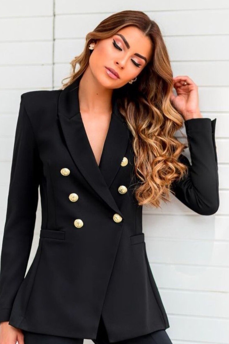 BLAZER EVELYN, SIZE: P, COR: PRETO