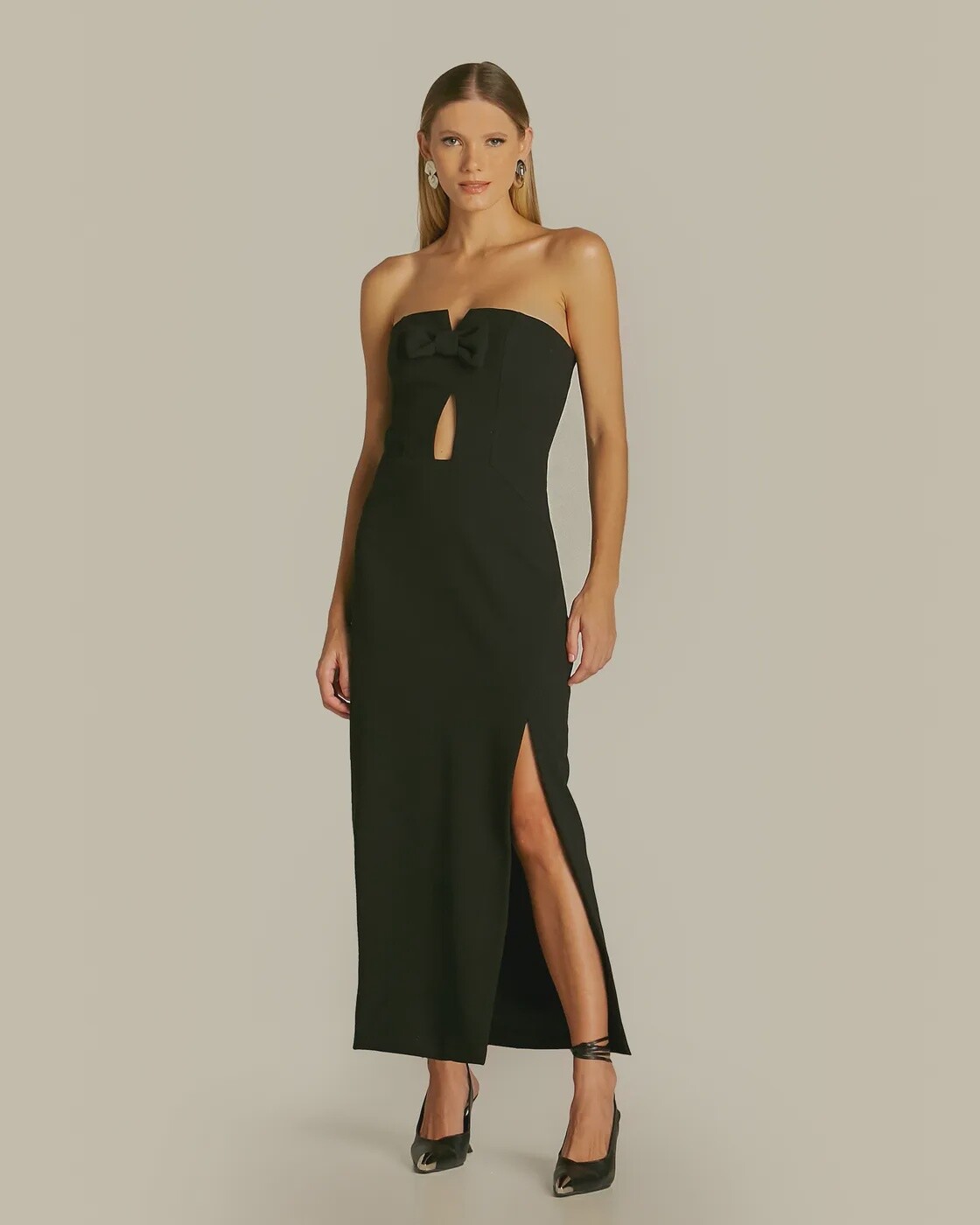 VESTIDO MIDI FENDA PRETO 08/05/2026, SIZE: PP