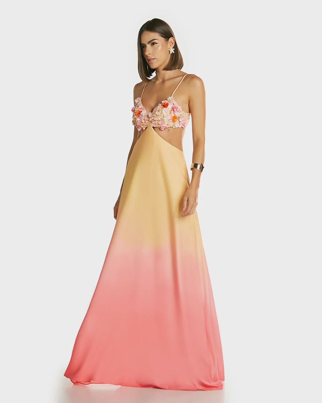 VESTIDO LONGO DEGRADE, SIZE: P