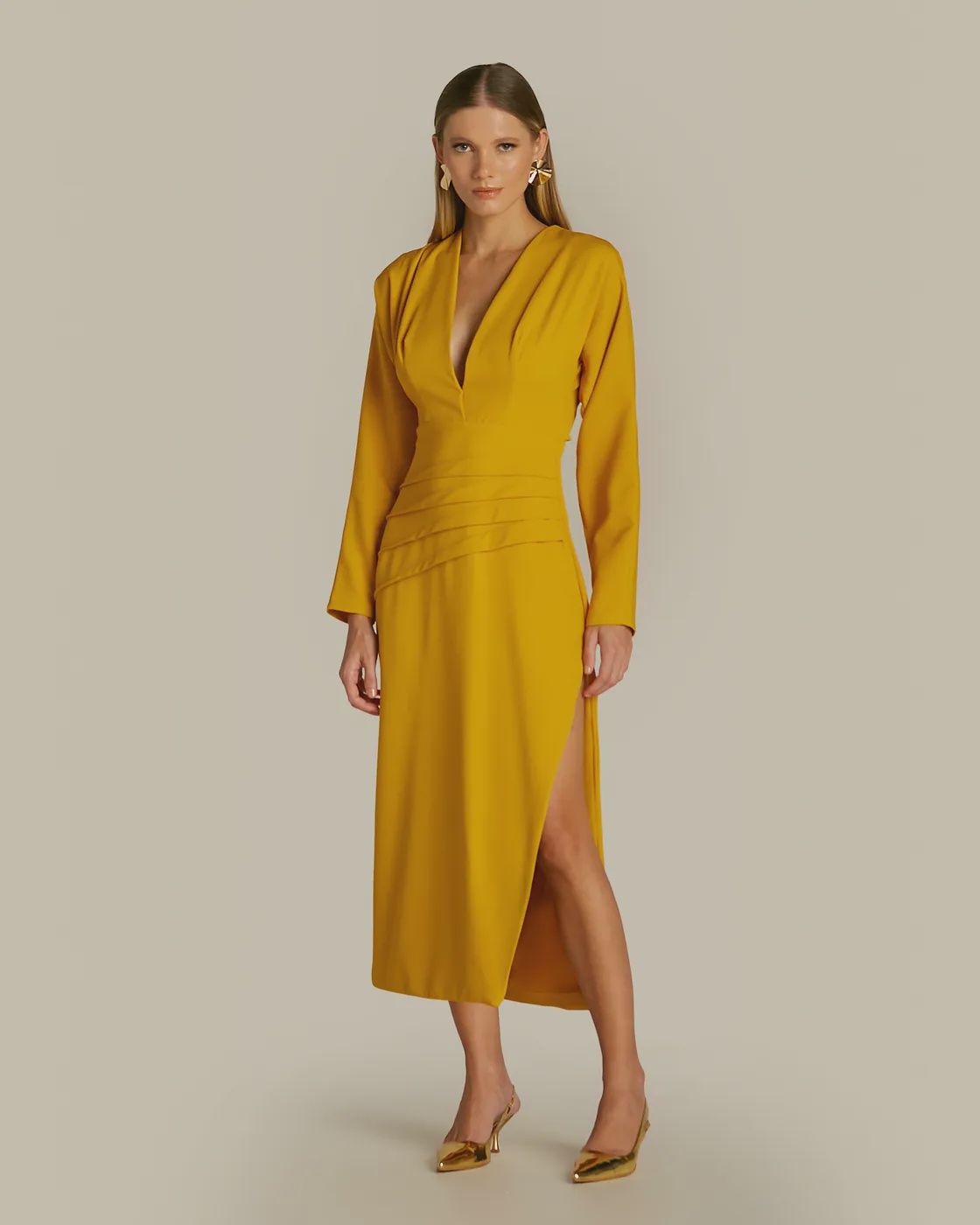 VESTIDO DECOTE V, SIZE: PP