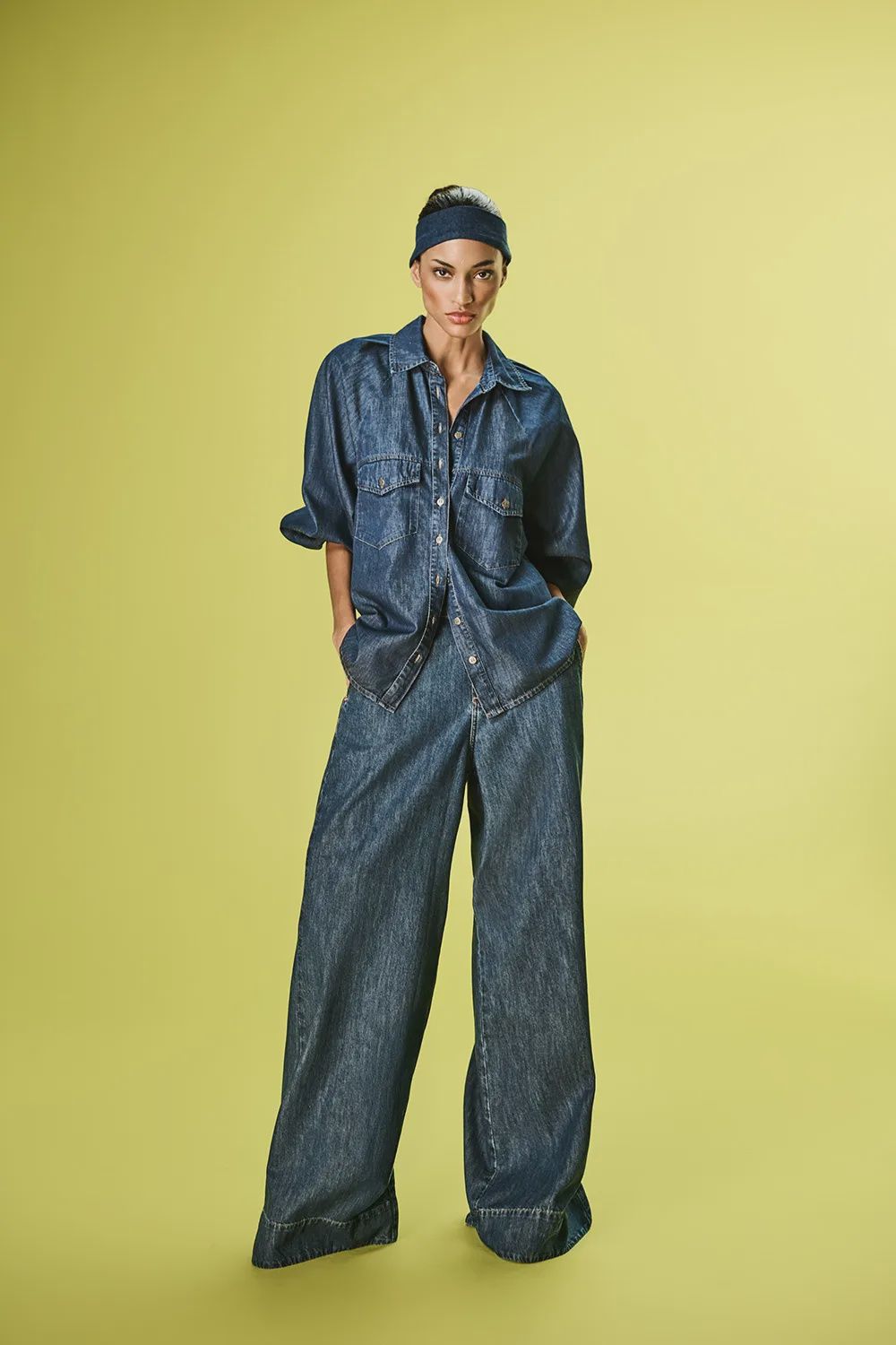CAMISA JEANS OVERSIZED FEM, SIZE: P