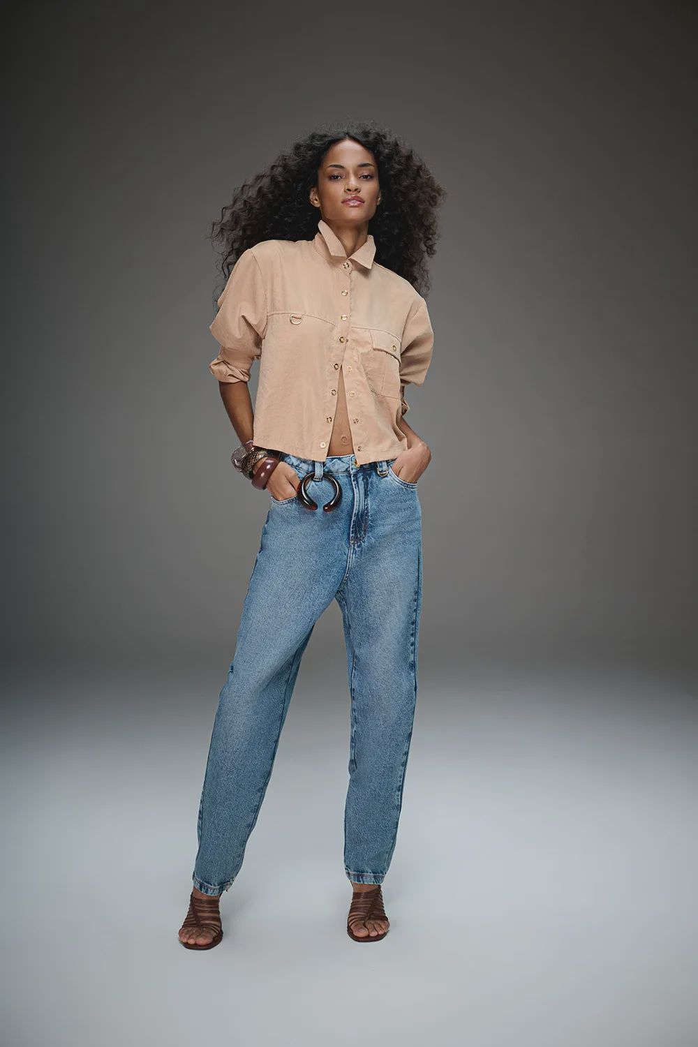 CALCA JEANS BALLOON FEM, SIZE: 34