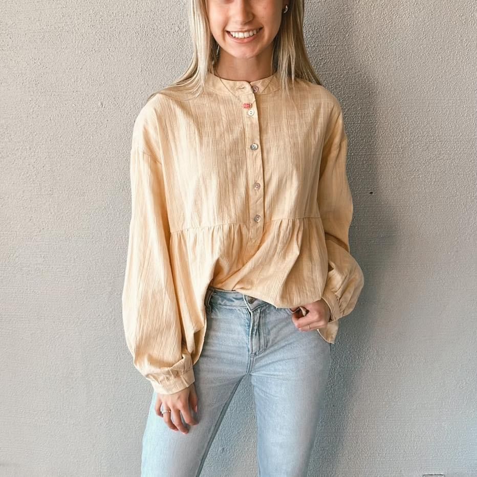 Sand Linen Top-S