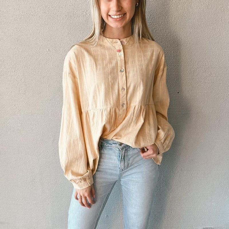 Sand Linen Top-S
