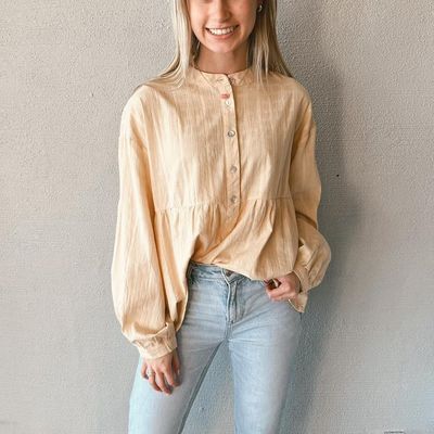 Sand Linen Top-S