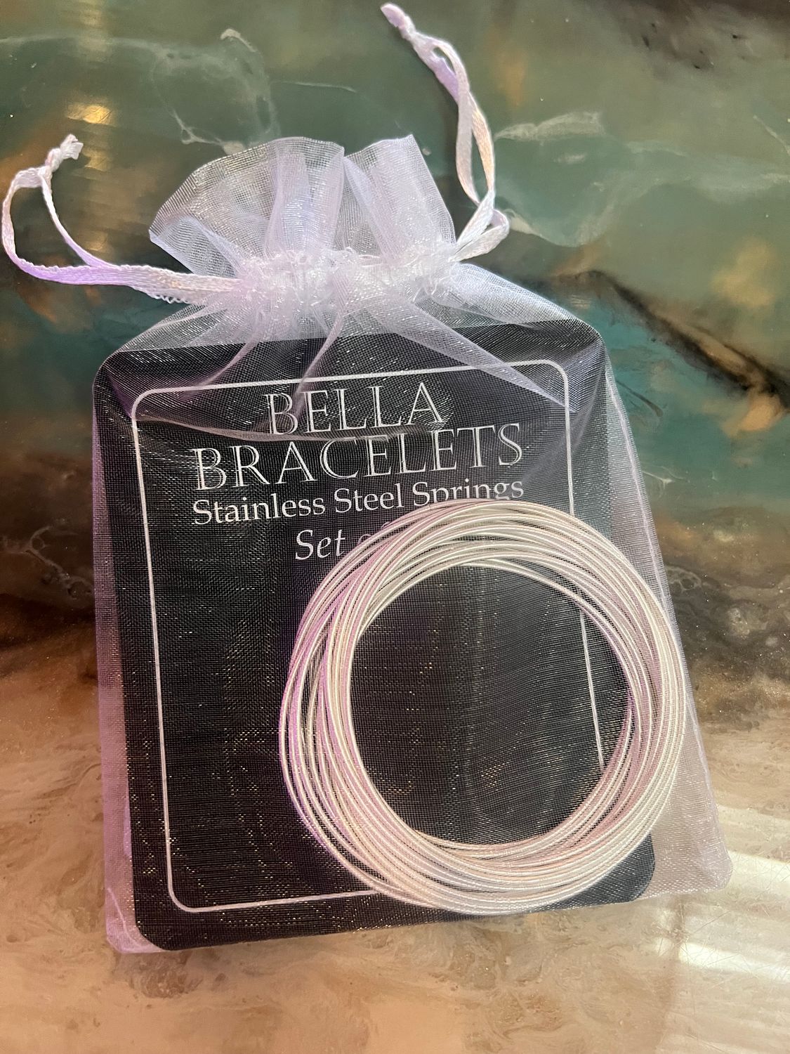 &quot;Bella Bracelets&quot; White Set of 20 Stainless Steel Bracelets