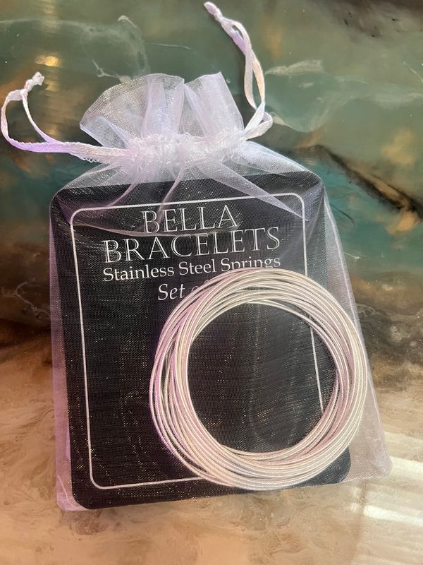 &quot;Bella Bracelets&quot; White Set of 20 Stainless Steel Bracelets