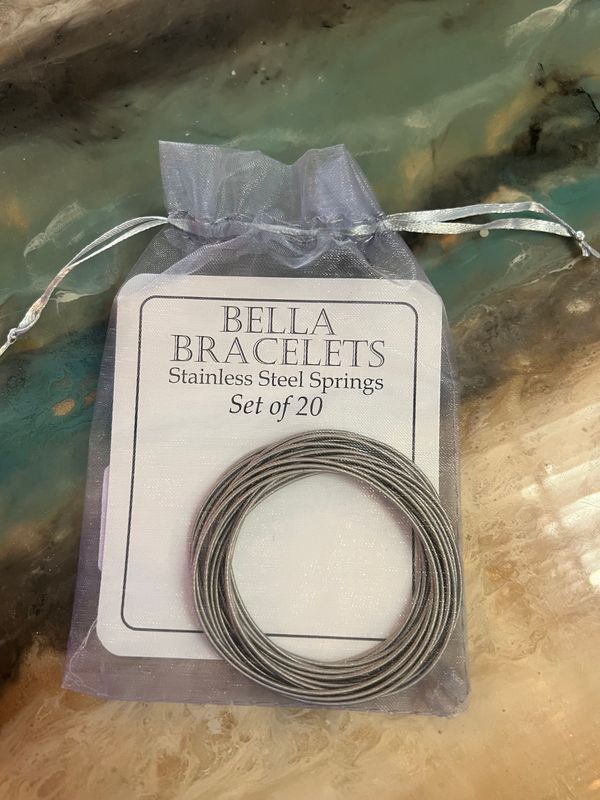 Bella Bracelets&quot; Silver Set of 20 Stainless Steel Bracelets