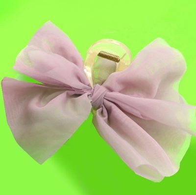 Sheer Bow Claw Clip-Pink\Purple