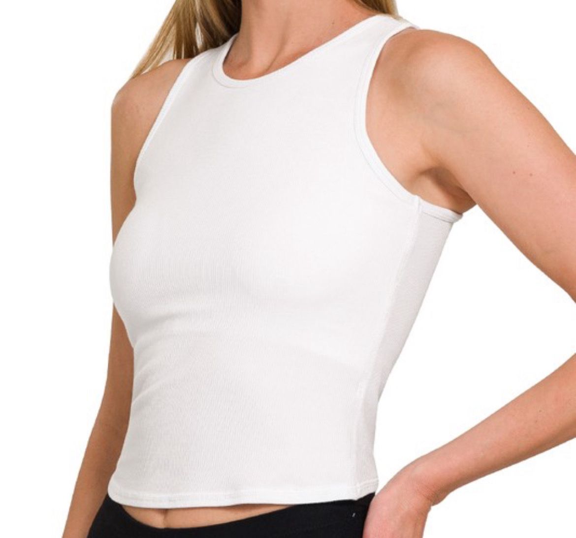 White Racerback Tank
