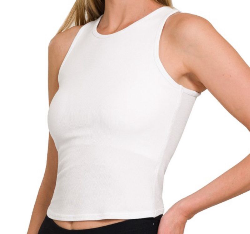 White Racerback Tank