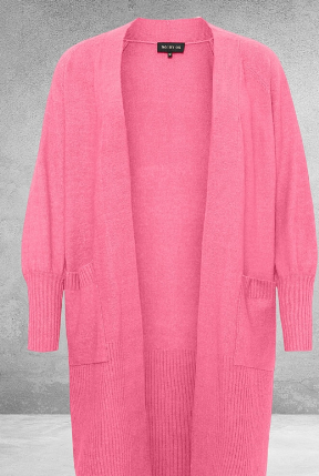 NO.1 By Ox long cardigan rose pink
