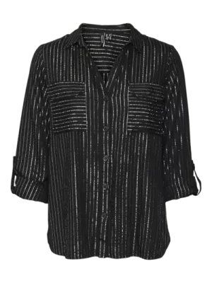 Vero Moda vmcbumpy glitter shirt black/silver