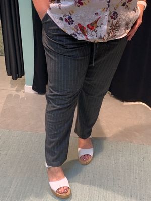 No1 by ox - broek donkergrijs met witte streep