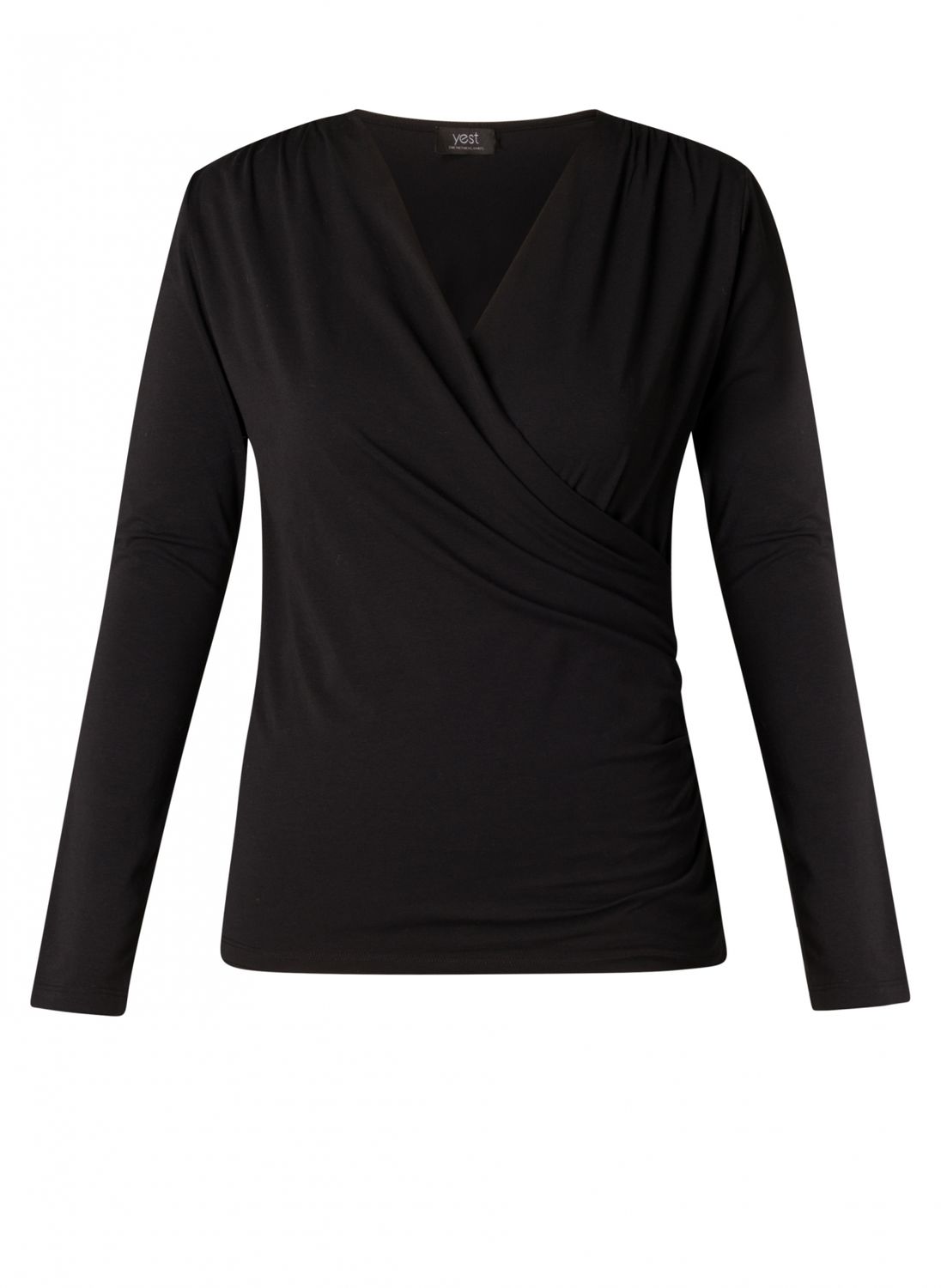 Yesta Trude overslag tshirt zwart