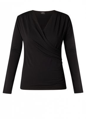 Yesta Trude overslag tshirt zwart