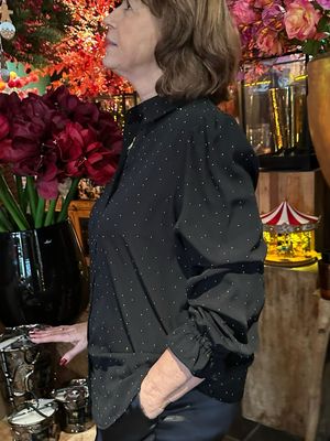 No.1 by ox zwarte blouse puff sleeves
