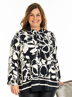 Gozzip Gkarina blouse zwart/wit