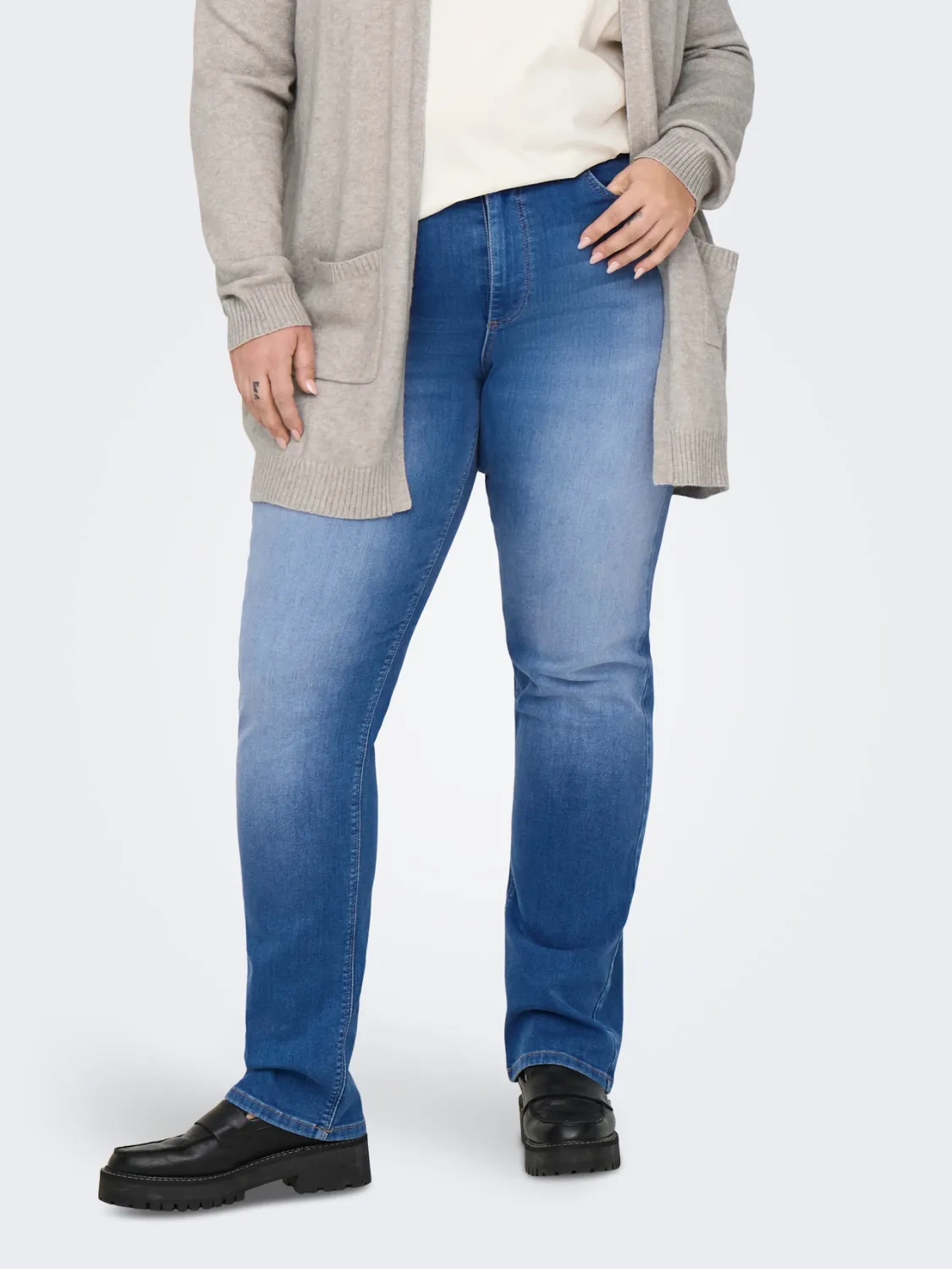 Only Carmakoma Carwilly high waist straight jeans - L34