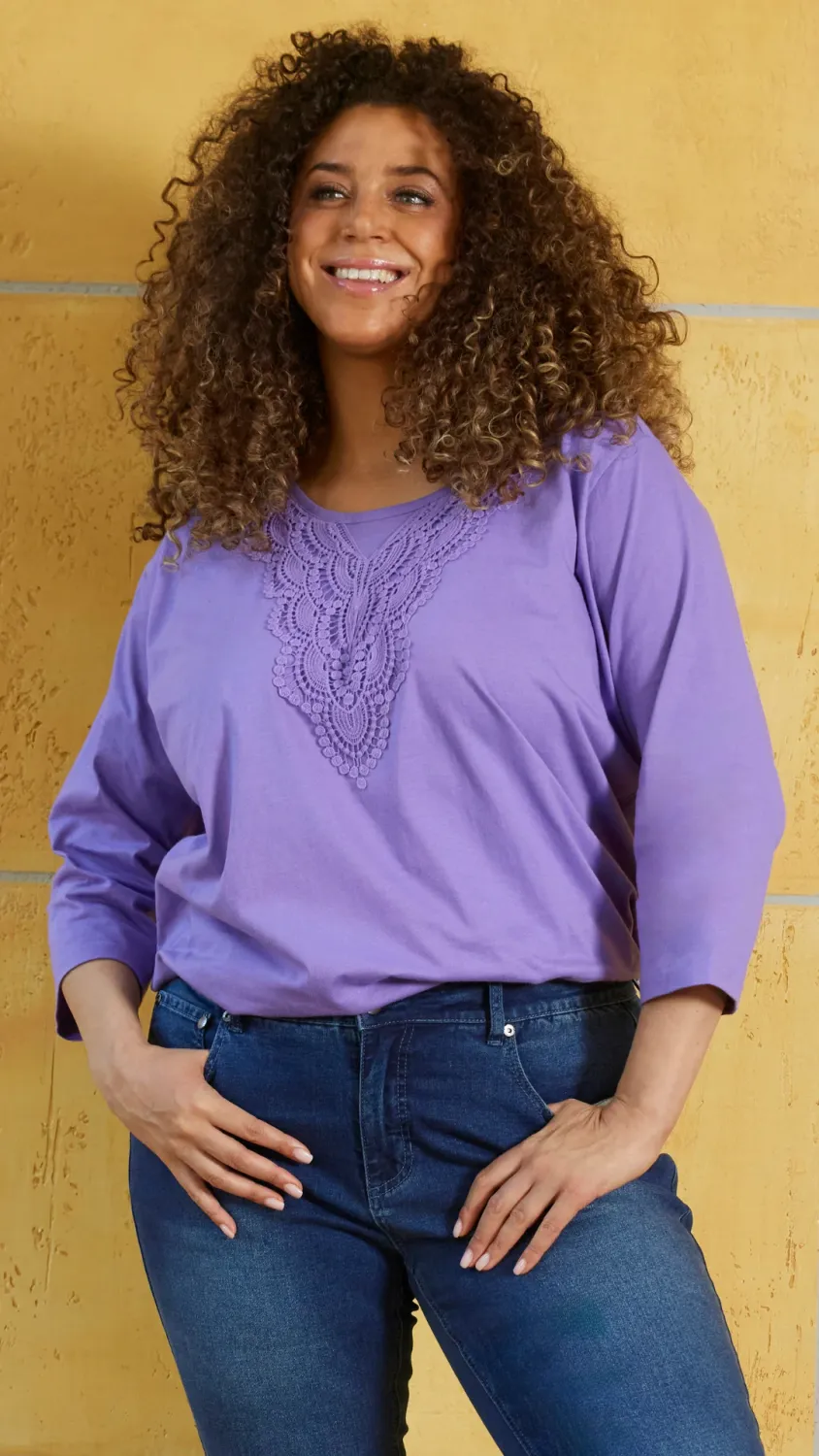 Zhenzi - Elif - t-shirt lange mouw - lila